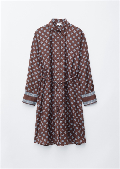 Платье средней длины из шелка и хлопка с принтом артикул 1335593001