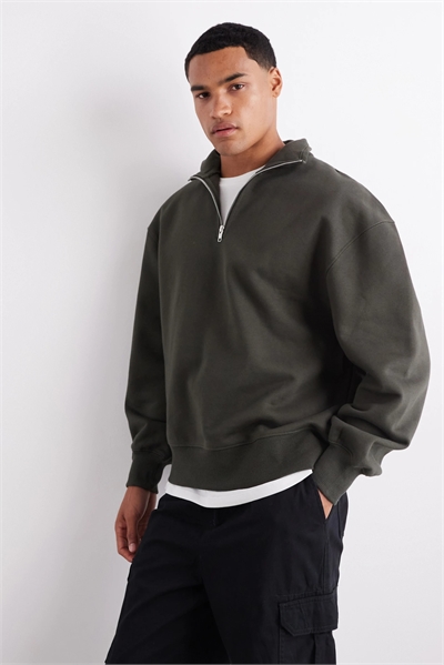 Высококачественная кофта с четвертью молнии и увеличенным кроем, плотность ткани 400 г/м² артикул 148068380