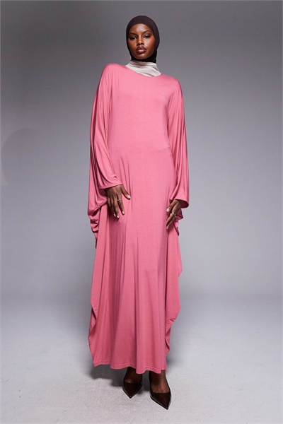 Макси-платье-кафтан из джерси с широкими рукавами артикул 155319271