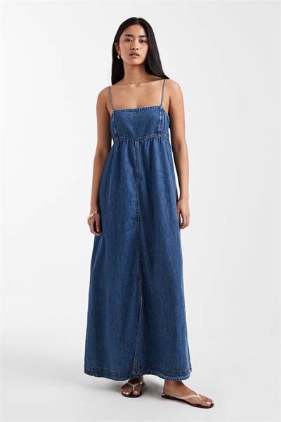 Макси-платье из шамбре артикул 154159522