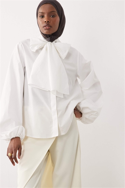 Рубашка из поплина с объемным бантом артикул 155319266