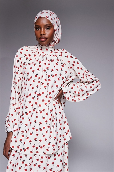 Комплект с топом с высоким воротником и рукавами-рукавами артикул 155319300