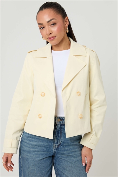 Укороченный тренч с двойной застежкой артикул 155550755