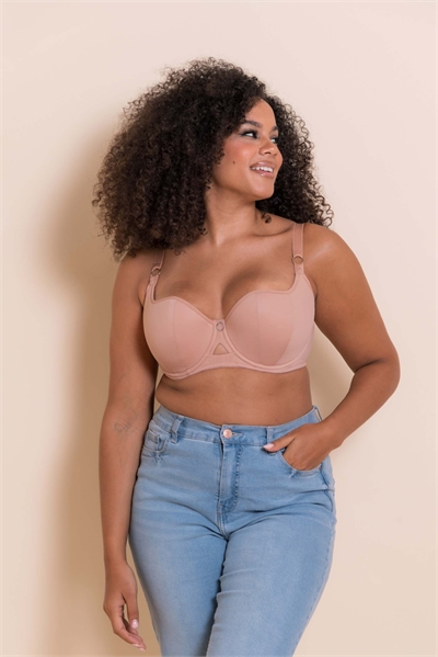 Бюстгальтер с уплотненными чашками и балконетной конструкцией для полной груди артикул 151834663