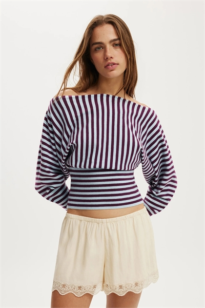 Everfine LS — свитер с полосками и рукавами «крыло летучей мыши» артикул 156374342