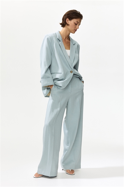 Широкие брюки из смешанного льна артикул 1322716003