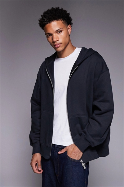 Худи премиум-класса с большим размером и застежкой-молнией по всей длине артикул 151958898