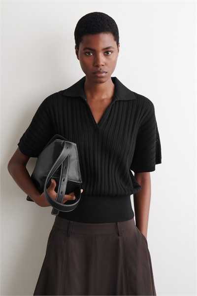 Хлопковая рубашка-поло с ажурным узором артикул 1327633001