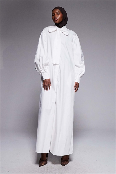 Макси-платье с застежкой на пуговицах и декором на воротнике артикул 155319276