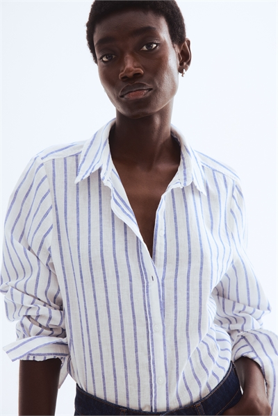 Рубашка из льняного бленда артикул 1256863002