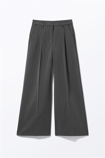 Плиссированные брюки из костюмной ткани с высокой талией и широкими штанинами артикул 1266277002