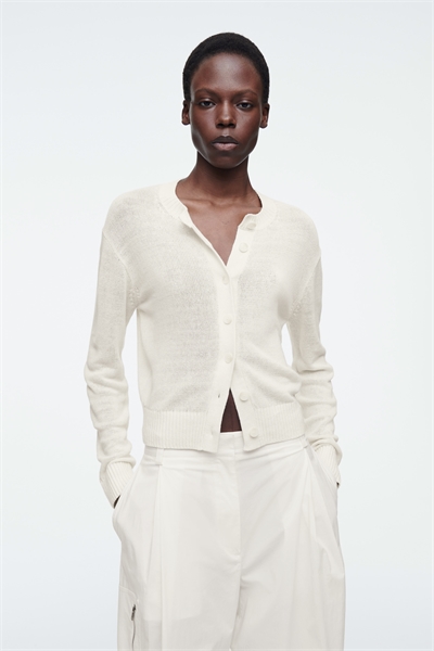 Вязаный льняной кардиган артикул 1272296001