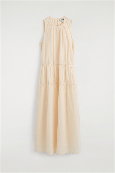 Макси-платье из хлопка с сборками и многослойным кроем артикул 1328980001
