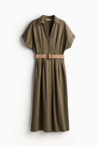 Платье-рубашка с поясом артикул 1231754005