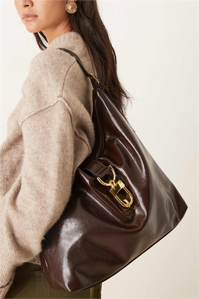 Сумка-тоут с пряжкой и отвисными боками артикул 151637804