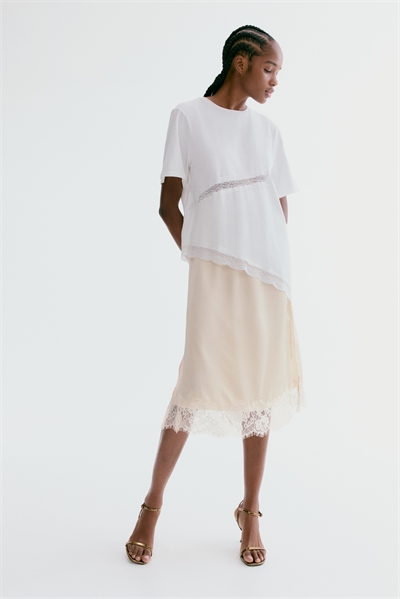 Юбка с кружевной отделкой артикул 1332038003