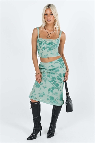 Юбка средней длины из вельвета с вырезами co-ord артикул 141415108