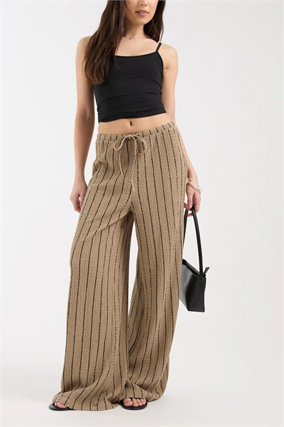 Брюки с широкими штанинами и фактурной поверхностью артикул 155472581