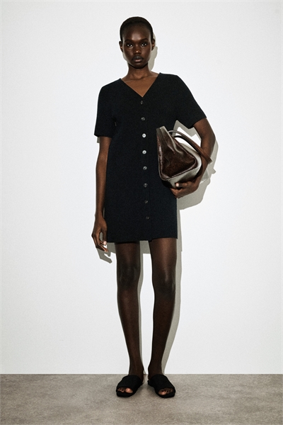 Мини-платье из трикотажа «милано» на пуговицах артикул 1331966003