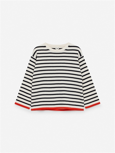 Хлопковый джемпер с ребристой вязкой артикул 1259691001