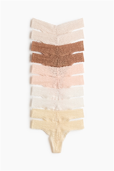 Кружевные трусы стринги в упаковке из 10 штук артикул 1296976005