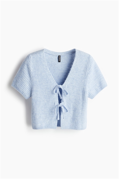 Топ из трикотажа с завязками артикул 1269538006