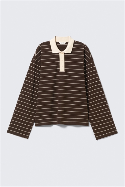 Хлопковый топ-поло с длинными рукавами артикул 1310049005