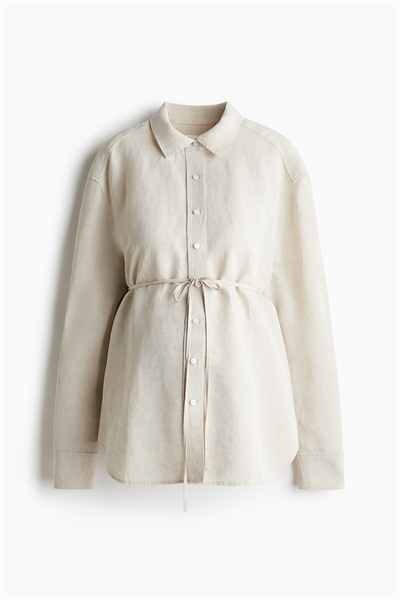 Рубашка из льняного бленда MAMA Before & After артикул 1255756002