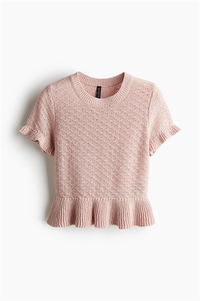 Топ из пуантельевой вязки с ребристой отделкой артикул 1271633004