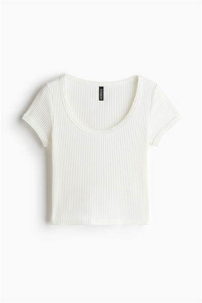 Ребристая футболка с отделкой пико артикул 1292109002