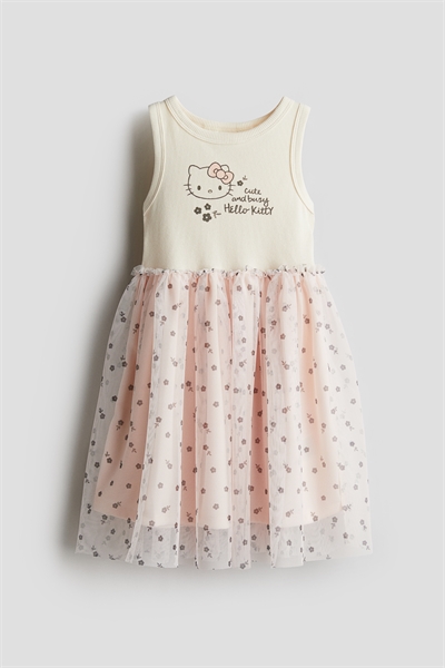 Платье с принтом на тюлевой юбке артикул 1282141001