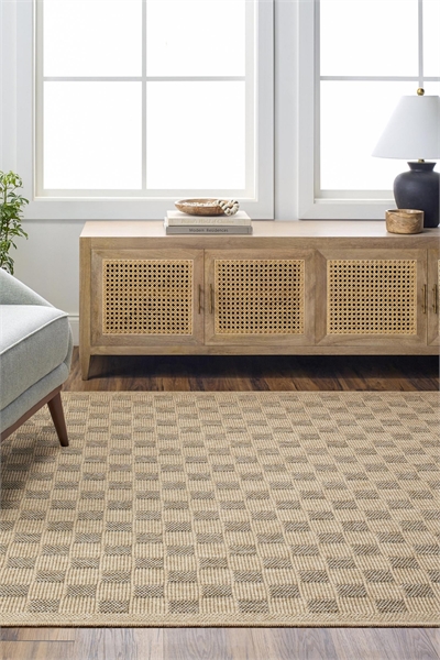 Коврик «Mirage» с бахромой в клетку для дома и на улицу артикул 1290338001