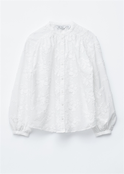 Объемная блузка с цветочной аппликацией артикул 0954744002