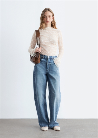 Кружевной топ с длинными рукавами артикул 1293170006