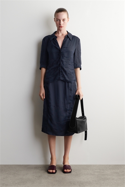 Сборная юбка-миди с гофрированной тканью артикул 1321354001