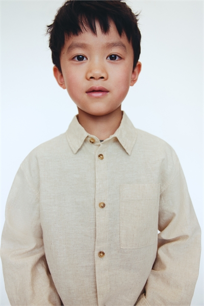 Рубашка из льняного бленда артикул 1275884001