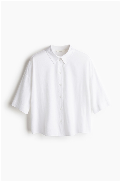 Рубашка из льняного бленда артикул 1256936003