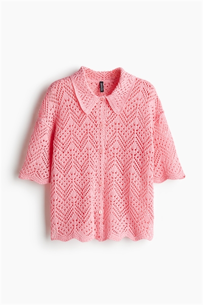 Рубашка с короткими рукавами из пуантельевого трикотажа артикул 1273464004