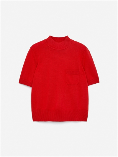 Свитер из мериносовой шерсти с короткими рукавами артикул 1285513002