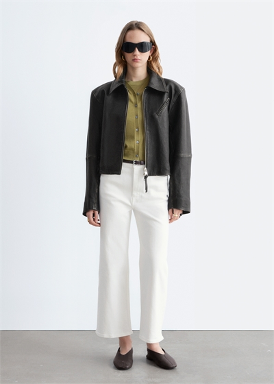 Широкие джинсы укороченные артикул 1259942011