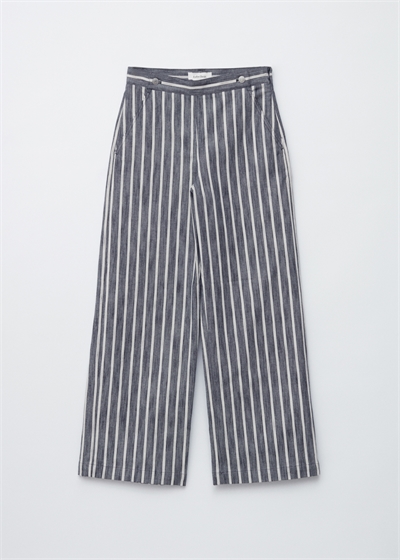 Хлопковые брюки в полоску артикул 1290562002