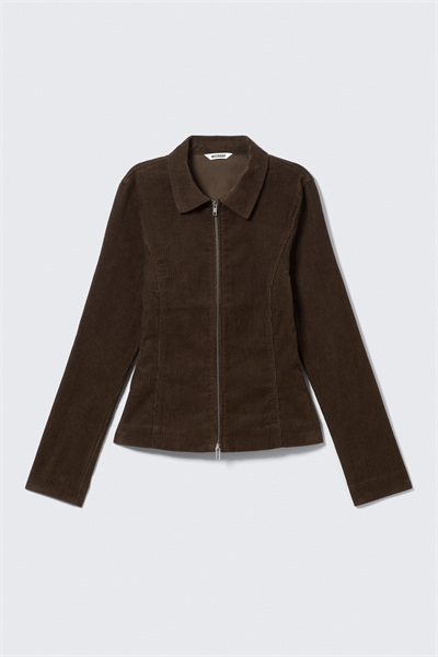 Приталенная вельветовая куртка на молнии артикул 1285385002