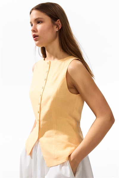 Жилет из смешанного льна артикул 1328043002