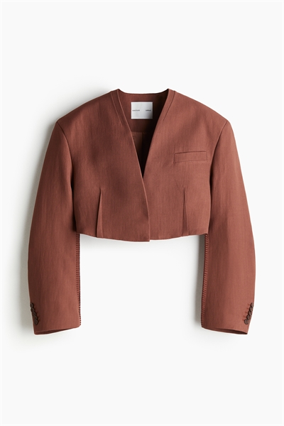 Обрезанный блейзер из льняного бленда артикул 1270839001