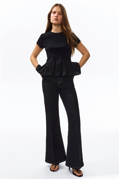 Джинсы с завышенной талией и расклешенными брючинами артикул 1313093003