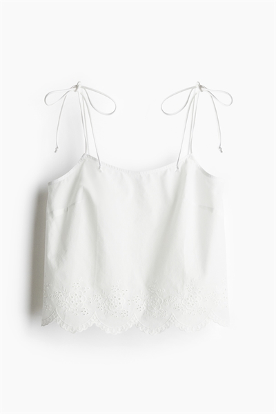Топ на завязках с вышивкой артикул 1277598001