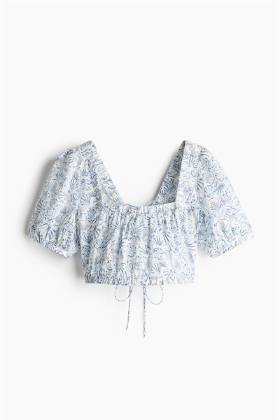 Хлопковая блузка со шнуровкой артикул 1282790003