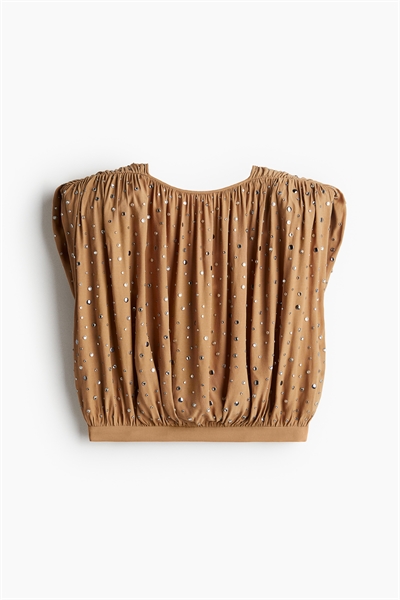 Украшенный стразами топ артикул 1274411001