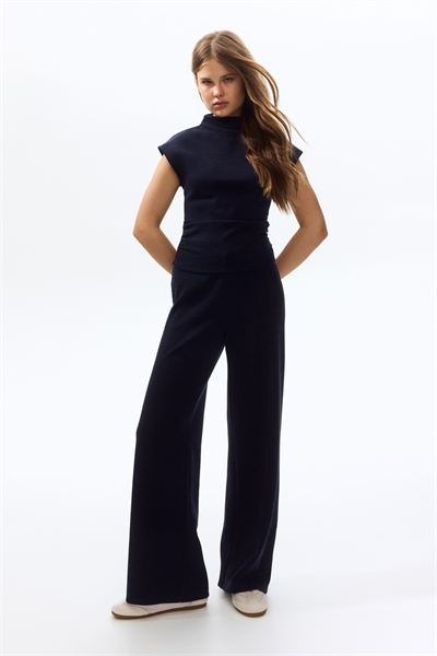 Брюки из трикотажа с прямыми брючинами артикул 1316941003