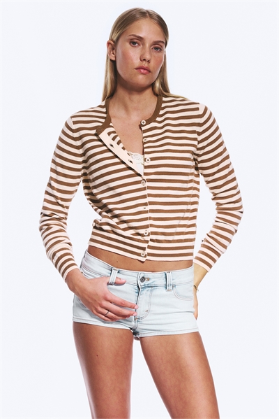 Тонкий вязаный хлопковый кардиган артикул 1335451001